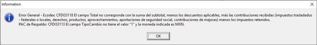 Mensaje de Error