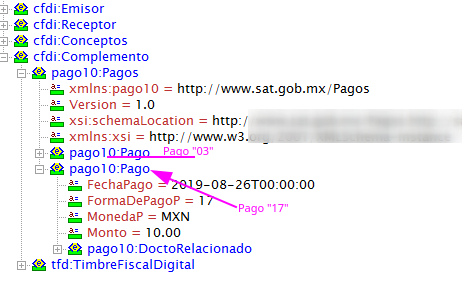 xml con dos pagos
